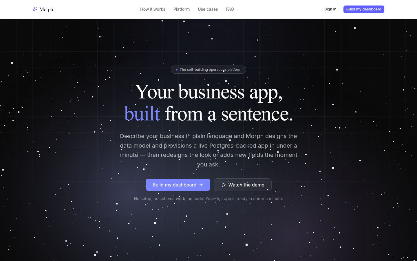 Morph — your business app, built from a sentence