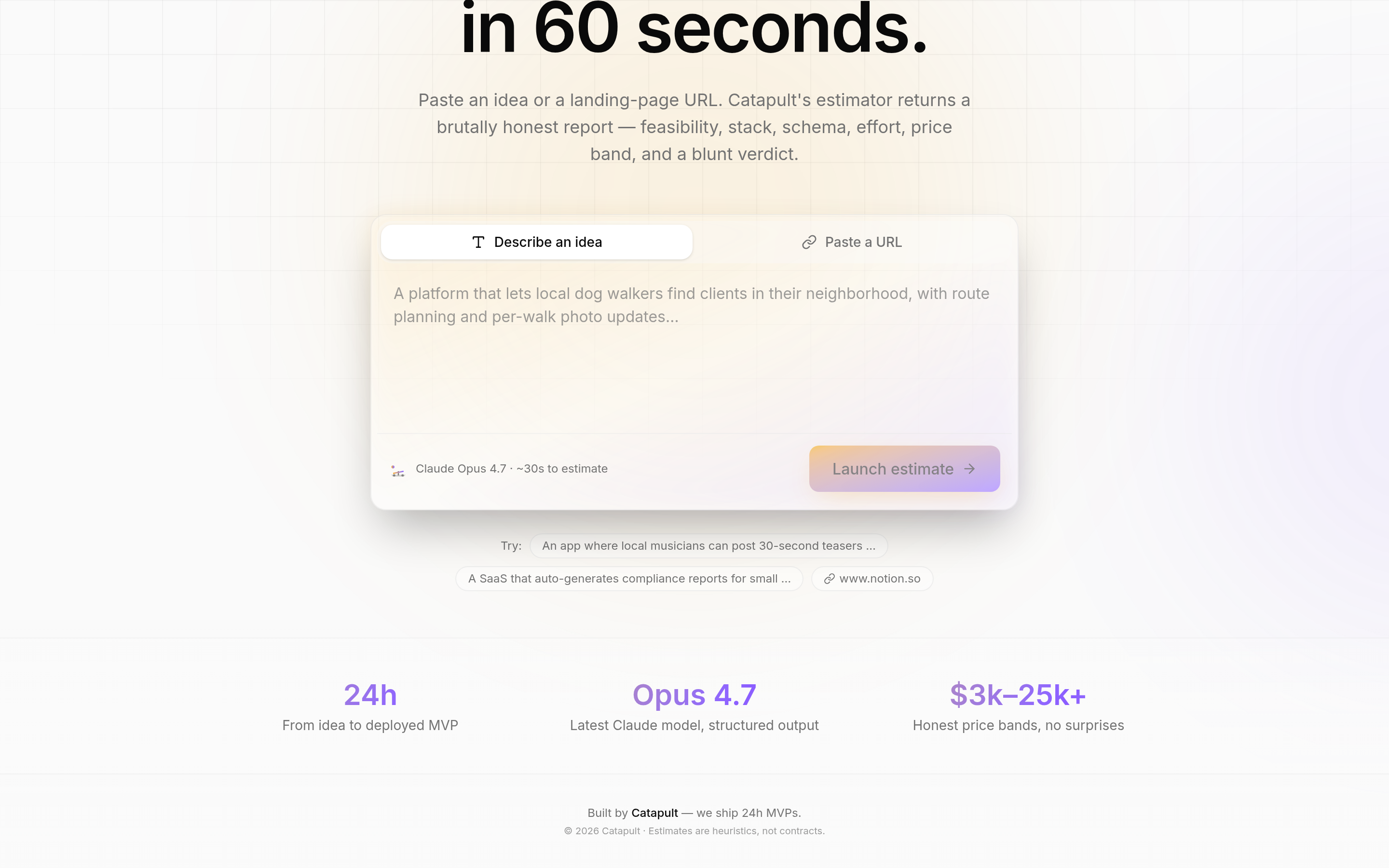 MVP Estimator report — feasibility, stack, and fixed price